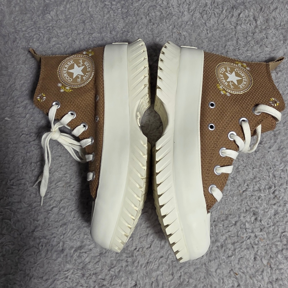 Converse Chuck Taylor All Star Platform 2.0 High Autumn Embroidery Sneakers Wm 8 - Picture 5 of 7